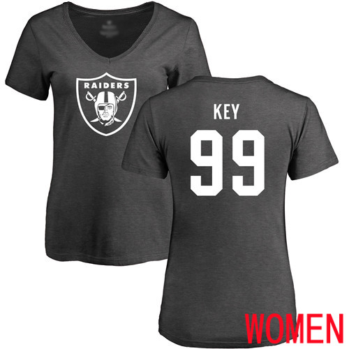 Oakland Raiders Ash Women Arden Key One Color NFL Football #99 T Shirt->nfl t-shirts->Sports Accessory